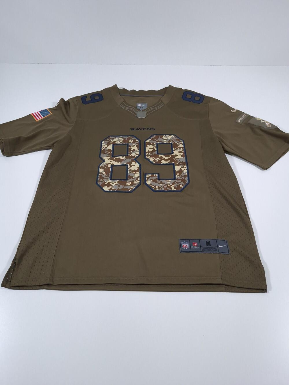 Baltimore Ravens Jersey Mens Medium Green NFL Nike Smith Sr 89 Salute To Service